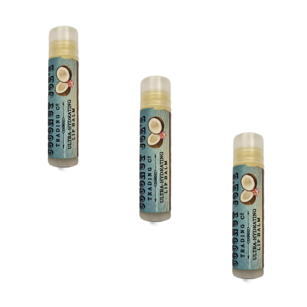Coconut Joe’s Coconut Delight Lip Balm 3-pack – Ultra-Moisturizing, Organic, 0.15oz