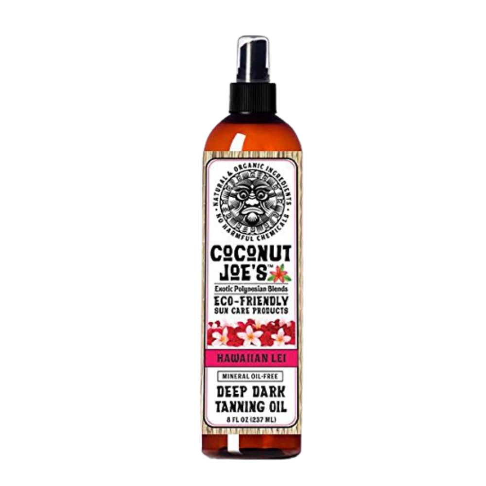 8oz bottle Tanning Oil, Hawaiian Lei scent, from Coconut Joe's