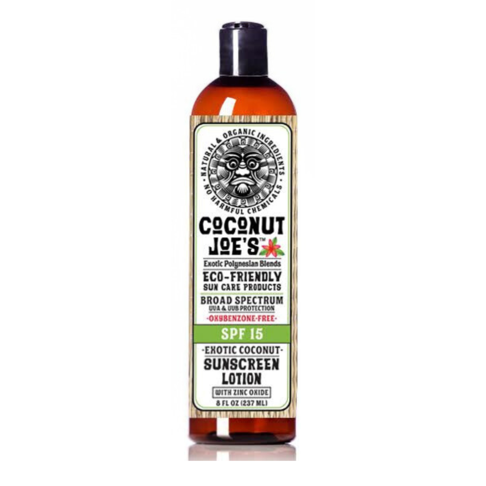 Coconut Joe’s SPF 15 Mineral Sunscreen – Exotic Coconut, Reef Safe, 8oz